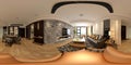 3d render of 360 degrees home interior Royalty Free Stock Photo