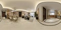 3d render of 360 degrees home interior Royalty Free Stock Photo