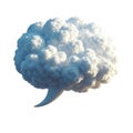 3d render of a cloud in shape of the speech bubble cut out with no background Royalty Free Stock Photo