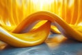 Vibrant Yellow Loop Line in 3D Render Royalty Free Stock Photo