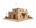 3D render of a desert house Royalty Free Stock Photo