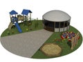 3d render of a design concept for a children's playground Royalty Free Stock Photo