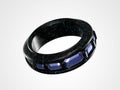 3D render design of a sci-fi diamond ring on a white background. Concept of cyberpunk rings and alien technology. Royalty Free Stock Photo