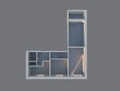 3d render designe apartments top view, construction plane