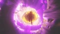 Unrecognizable person falling into multicolored interdimensional tunnel. 3d render background