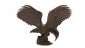3D render - detailed wooden eagle statuette