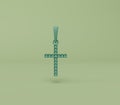3d render of Diamond Cross Necklace Classic Pendant isolated on Pastel background, 3d background minimal scene