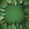 Tropical green leaves, alocasia,green background Royalty Free Stock Photo