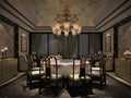 3d render of dining room Royalty Free Stock Photo