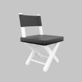 3D render director chair isolated on white background - clipping paths. 3D render director chair icon