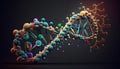 3d render of DNA structure on dark background. 3d illustration Royalty Free Stock Photo