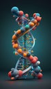 3d render of DNA structure on dark background. 3d illustration Royalty Free Stock Photo