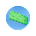 3D render dollar icon, 3D render Money icon saving concept. 3d render illustration