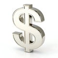 3D Render Dollar Sign Isolated on White Background Royalty Free Stock Photo