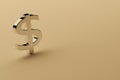 3D render dollar symbol made of gold