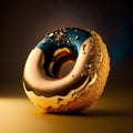 3d render of donut with glaze on a dark background