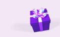 3D render and draw by mesh realistic gift box with bow. Paper box with shadow. Vector illustration Royalty Free Stock Photo