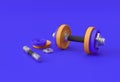 3d Render Dumbbells Set, Realistic Detailed Close Up View Isolated Sport Element of Fitness Dumbbell Design