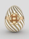3d render of Easter glitter and pearl egg Royalty Free Stock Photo