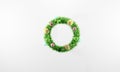 3 d render. Easter wreath with Easter eggs isolated on a white background. 3d illustration