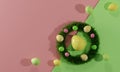 3 d render. Easter wreath with Easter eggs isolated on a white background. 3d illustration