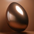 Metal Easter Egg 3d Rendering On Orange Background