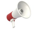 3D render of electric Megaphone isolated on white.