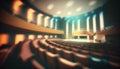 3d render of an empty auditorium or cinema with seats and lights Royalty Free Stock Photo