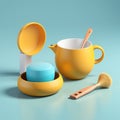 3d render. empty clean and clean bathroom accessories for product. 3d rendering. 3d render. empty clean and clean bathroom