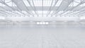 3D render of empty exhibition space. backdrop for exhibitions and events. Tile floor. Marketing mock up