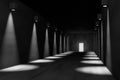 3D render of empty hall, dramatic