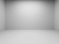 3D render empty room white wall background