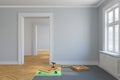 3d render - empty scandinavian room - renovate