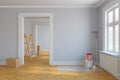 3d render - empty scandinavian room - renovate