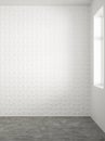 3d Render of empty space with white wall