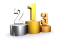 3D render empty winners podium. Royalty Free Stock Photo