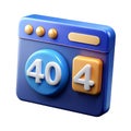 3d render of a 404 error page icon Royalty Free Stock Photo