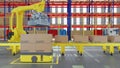 3D computer Generated image:the Collaborate of device in smart warehouse