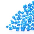 3d render - falling blue cubes with percent signs Royalty Free Stock Photo