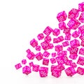 3d render - falling magenta cubes with percent signs Royalty Free Stock Photo