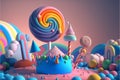 3D Render, Fantasy Colorful Candyland