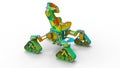 3D render - FEA analysis of a tracked mechanical robot