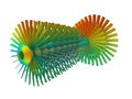 3D render - FEA analysis of the turbine propulsion blades