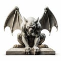 Minimal Futurist Gargoyle Sculpture On White Background