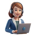 3d render of a female customer service agent Royalty Free Stock Photo
