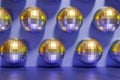3d render festive shiny dico balls pattern scene Royalty Free Stock Photo