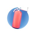 3D render fire extinguisher icon with. 3d render icon with button. 3D rendering fire extinguisher icon