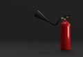 3D Render Fire Extinguisher Pastel Black Background