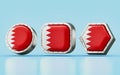 3d render Flag signs of Bahrain in three different shape