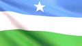 3D render - flag of the unrecognized state of Puntland fluttering in the wind